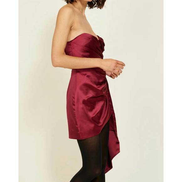 NEW LINE AND DOT mira mini dress in crimson - Picture 4 of 5